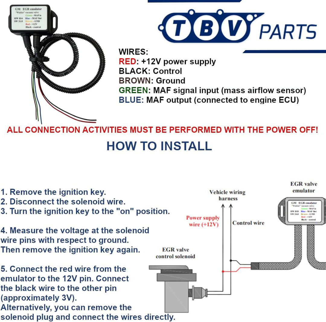 TBVPARTS EGR Ventil-Emulator mit Vakuumsteuerung 2.0 / 2.2 DI DTI Ringventil Astra G Omega B Vectra