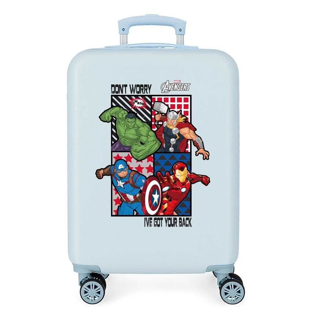 Marvel Los Avengers All Avengers Kabinentasche, Blau, 38 x 55 x 20 cm, starrer ABS-Kombinationsversc