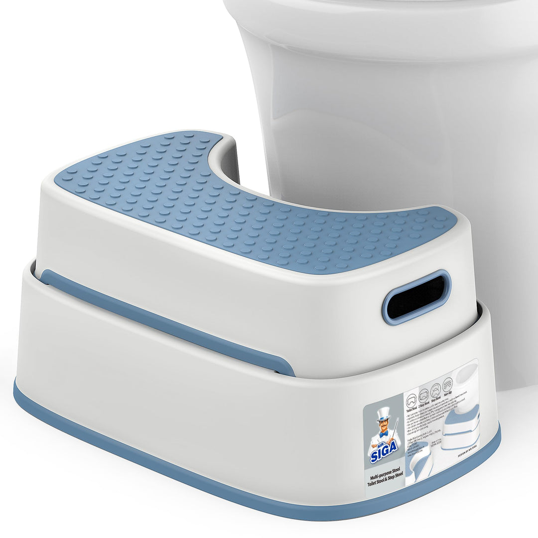 MR.SIGA Toilettenhocker Squat für Erwachsene, strapazierfähiger Badezimmerhocker, rutschfeste Toilet