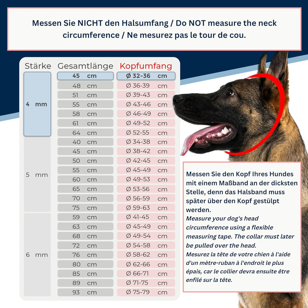 rostfreier Kettenwürger mit Zugstop zum Hundetraining - Hundehalsband Hundekette aus Edelstahl - lan