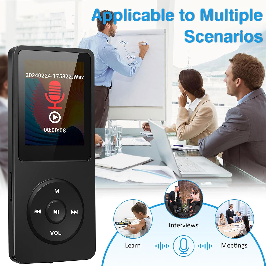 MP3 Player mit Bluetooth 5.2, MP3-MP4-Player Sport Musik-Player mit 32 GB Speicherkarte, 1.8 Zoll TF