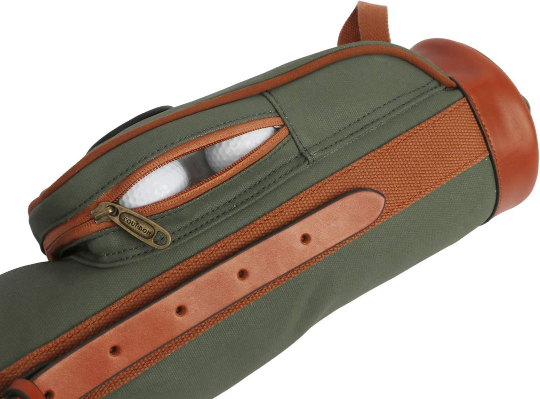 Tourbon wasserdichte Segeltuch-Tasche für Golfschläger, mit weichem gepolstertem Schultergurt Grün