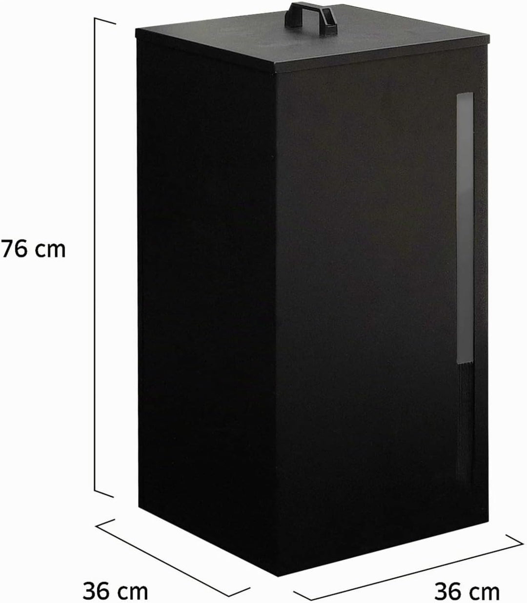 IDMarket - Pelletbehälter schwarz Kapazität 45 kg Pelletaufbewahrung 36 x 36 x 76 cm