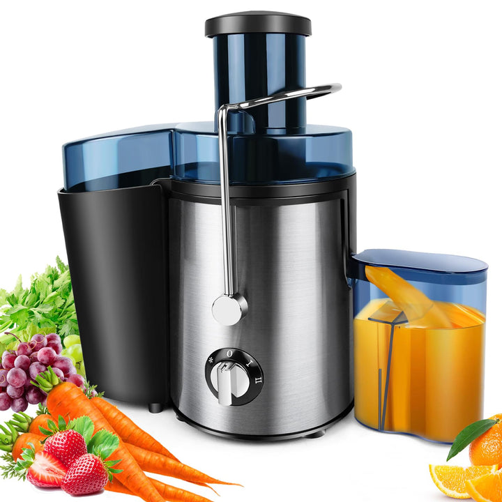 400W Entsafter, 500ml Grosse Saftauslauf mit Einfüllschacht, Leise und Easy-Clean, BPA-Frei für Obst