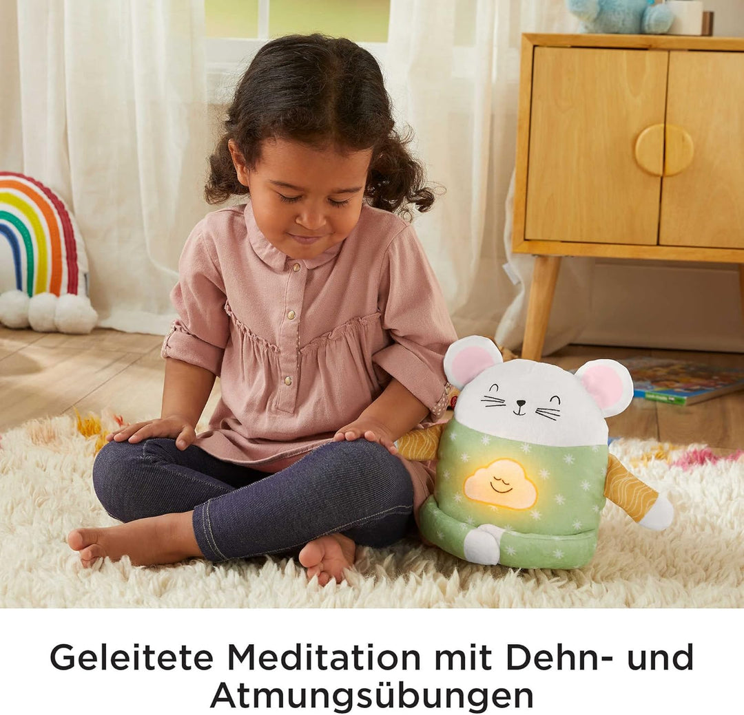 Fisher-Price HHH44 - Meditations-Maus – Entspannungs- und Schlafhilfe mit geführter Tages- und Abend