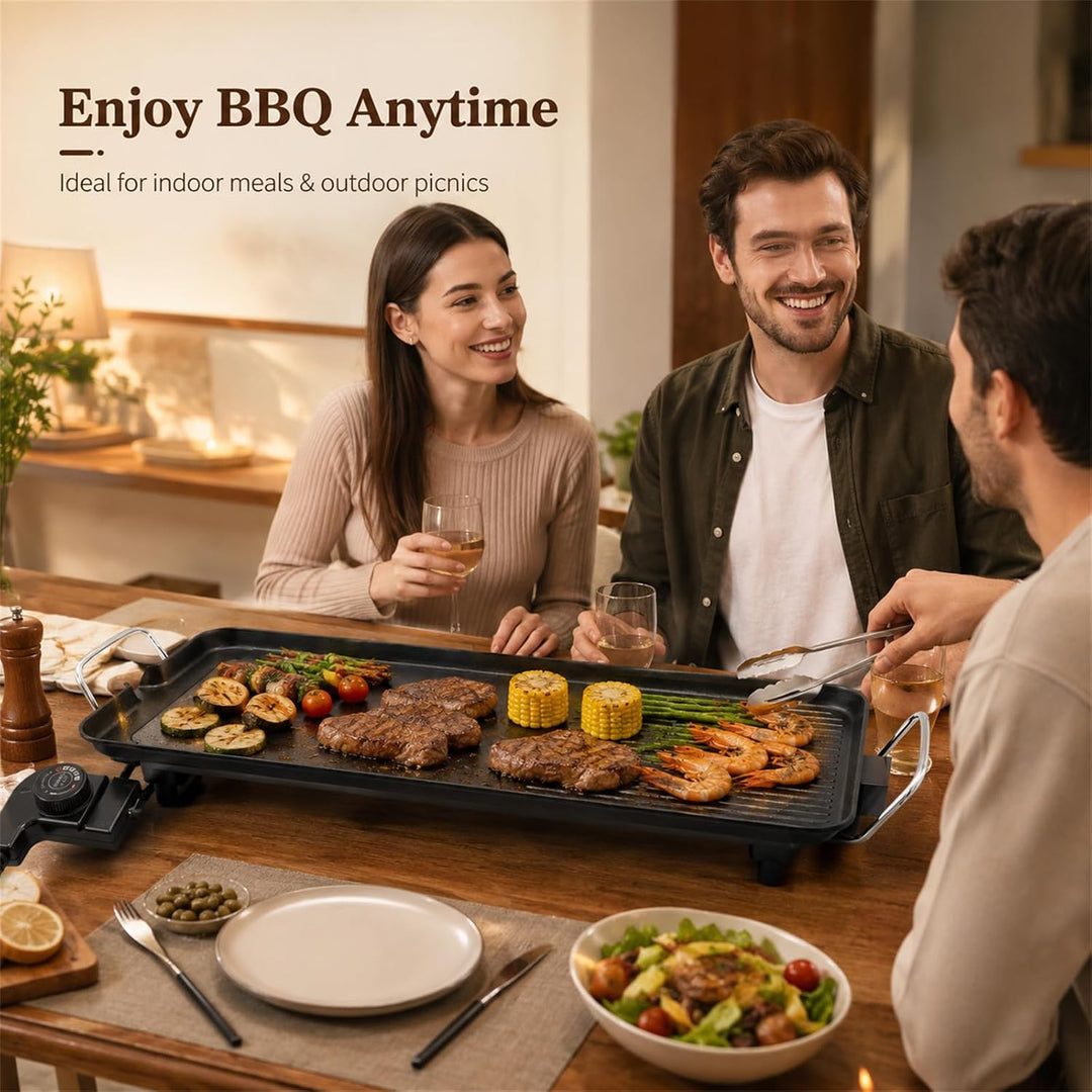 Elektrische Tischgrill Teppanyaki Grillplatte mit Antihaftbeschichtung, BBQ Tischgrill Extragrosse G