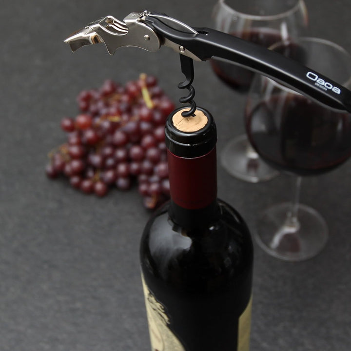 Oaoa Design SMARTPULL Profi Korkenzieher Kellnermesser Doppelhebel-Flaschenöffner für Wein, mit Foli
