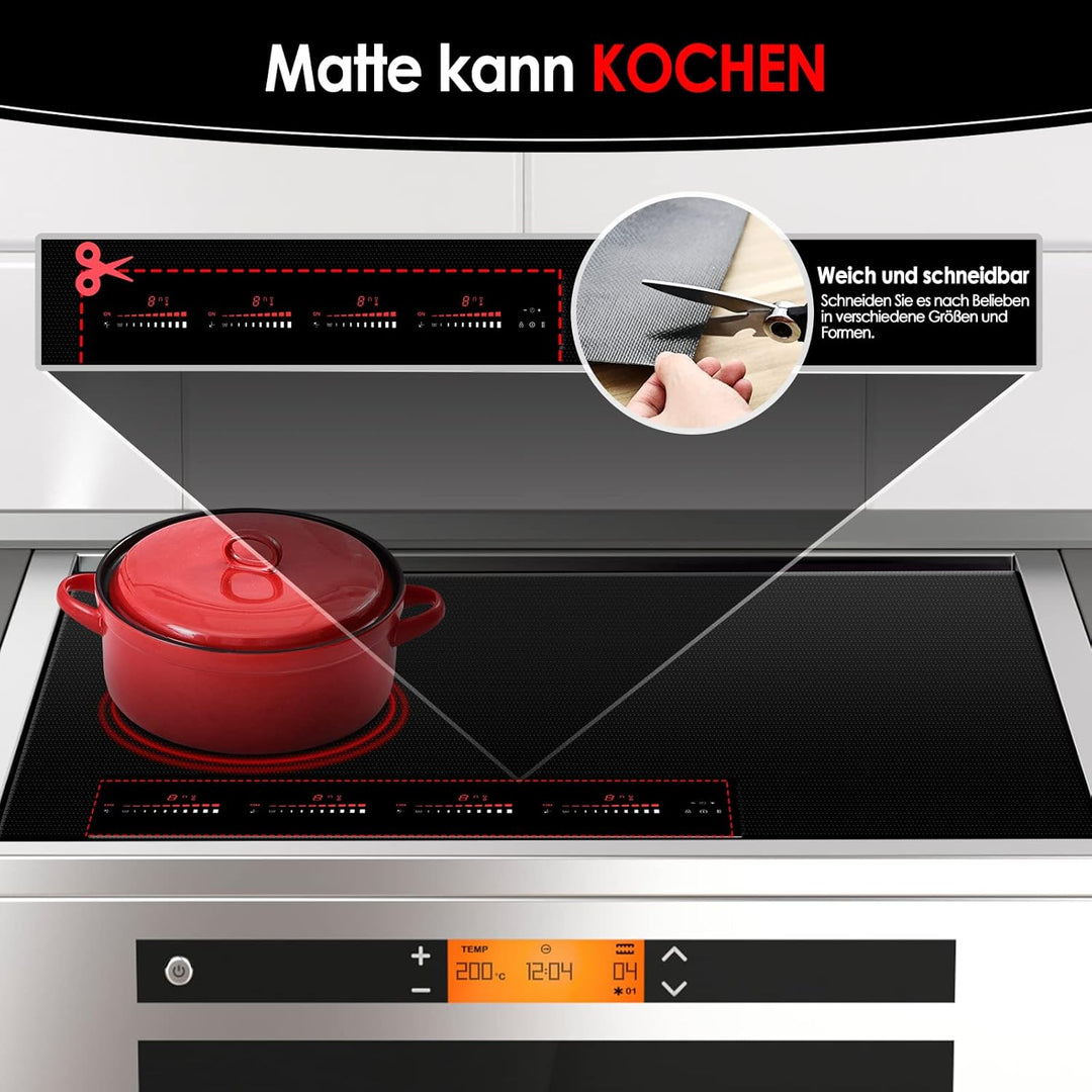 KitchenRaku Grosse Induktion schutzmatte, Silikon Induktionskochfeld Schutzmatte (magnetisch) Kochfe