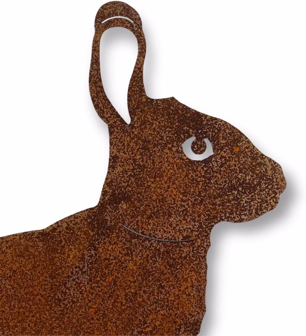 Crispe Gartenstecker Dekoration Edelrost - Hase stehend - Metall rostige Dekofigur - Höhe 35 cm, Has