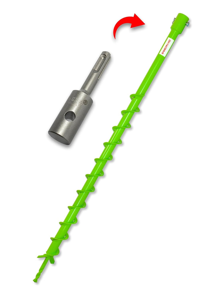 WERHE Erdbohrer 40mm mit SDS Plus Aufnahme Robuste Bohrspitze Pfahlbohrer Bohrer 40 SDS Plus, 40 SDS