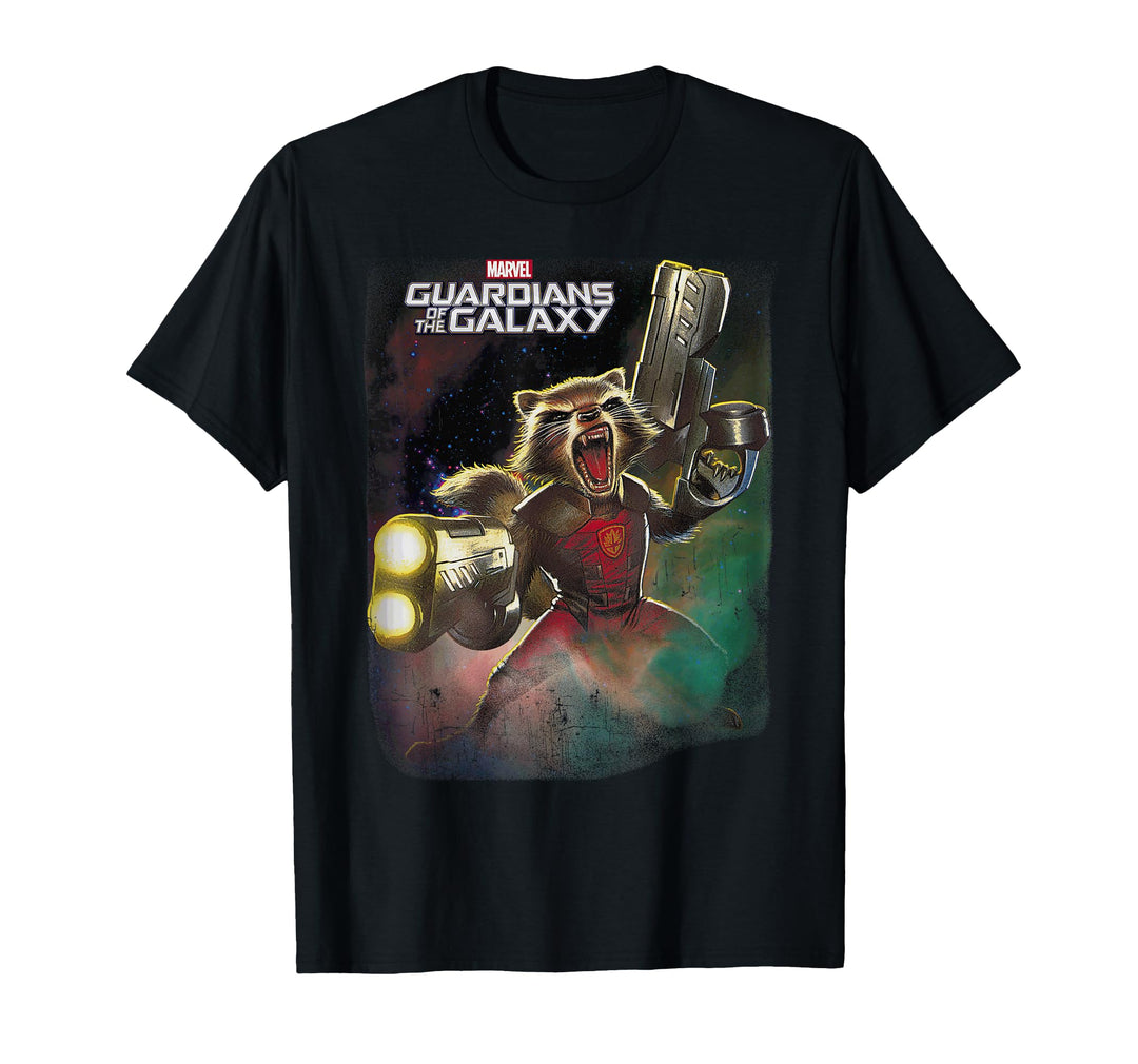 Mens Marvel Guardians of the Galaxy Rocket Ready Graphic T-Shirt Small Asphalt