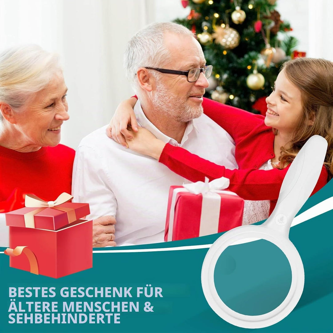 Lupe mit Licht, Afaneep Leselupe 30x 60x Handlupe, 3 Modi 33 LED Leselupe mit Licht für Senioren Gro