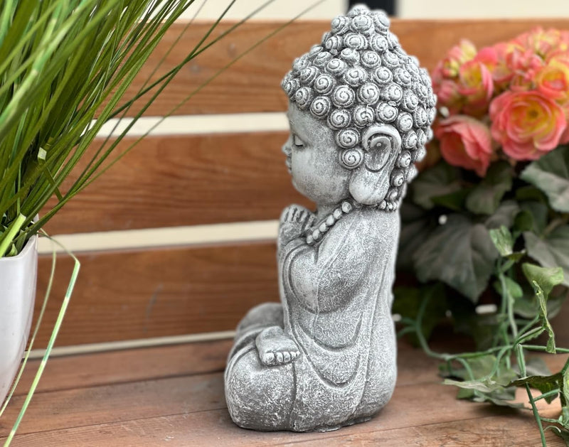 stoneandstyle Steinfigur Buddha Shiva Baby sitzend frostfest Steinguss massiv