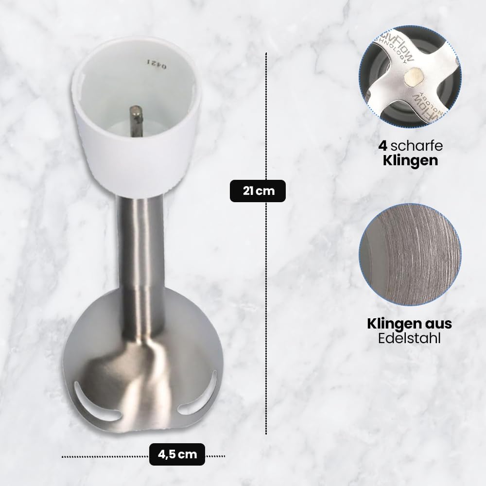 Anakel Home Ersatz-Mixerarm MS-650968 kompatibel mit Moulinex Infiny Force | Edelstahl 4 Klingen, Ac