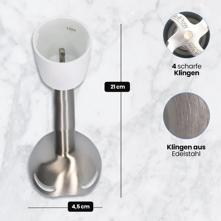 Anakel Home Ersatz-Mixerarm MS-650968 kompatibel mit Moulinex Infiny Force | Edelstahl 4 Klingen, Ac