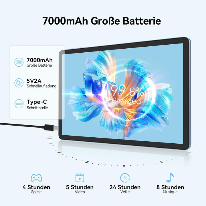 FEONAL 2025 Neueste Tablet 11 Zoll Android 15 Tablets Blau, Blau