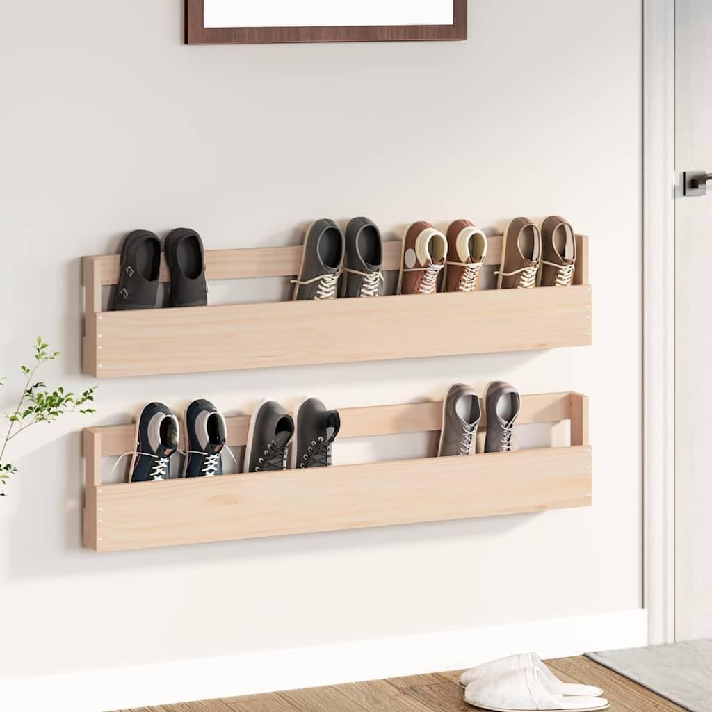 vidaXL Wand Schuhregal 2 STK., Schuhschrank mit viel Stauraum, Schuhständer Hängeregal Wandmontage,