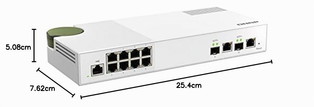 QNAP QSW-M2108-2C - 2 x 10GbE SFP+/RJ45 Combo Ports & 8 x 2.5GbE (RJ45) Ports - Entry-level 10GbE an