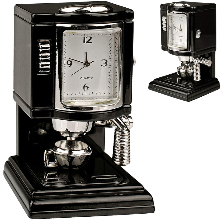 alles-meine.de GmbH kleine - Tischuhr/Miniatur - Uhr - Kaffemaschine - Kaffeeautomat/Küchenmaschine