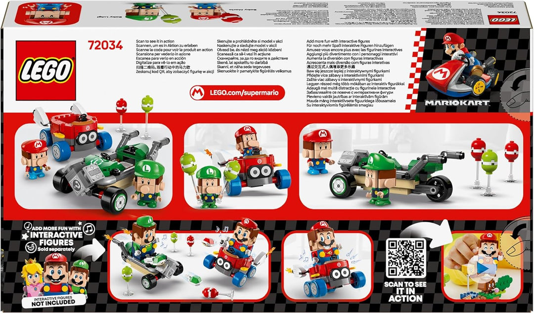 LEGO Super Mario: Mario Kart – Baby Mario vs. Baby Luigi, Nintendo Figuren zum Sammeln, 2 baubare Sp