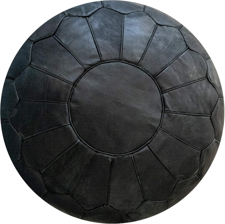 Poufs&Pillows Premium XL Echtleder Pouf - Handgefertigt - gefüllt geliefert - Ottoman Sitzsack Fussh
