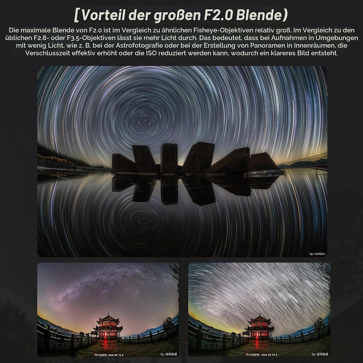 7artisans 6mm F2.0 für E-Mount APS-C-Fischaugen-Ultraweitwinkel-Kameraobjektiv,manueller Fokus,220°-