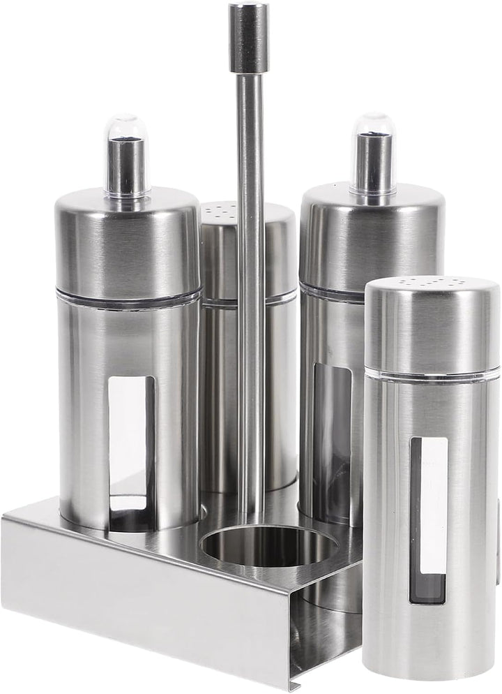 YARNOW Öl Und Essig Salz Pfeffer Menage Flasche Set Edelstahl Gewürz Dispenser Salz Pfeffer Shaker E