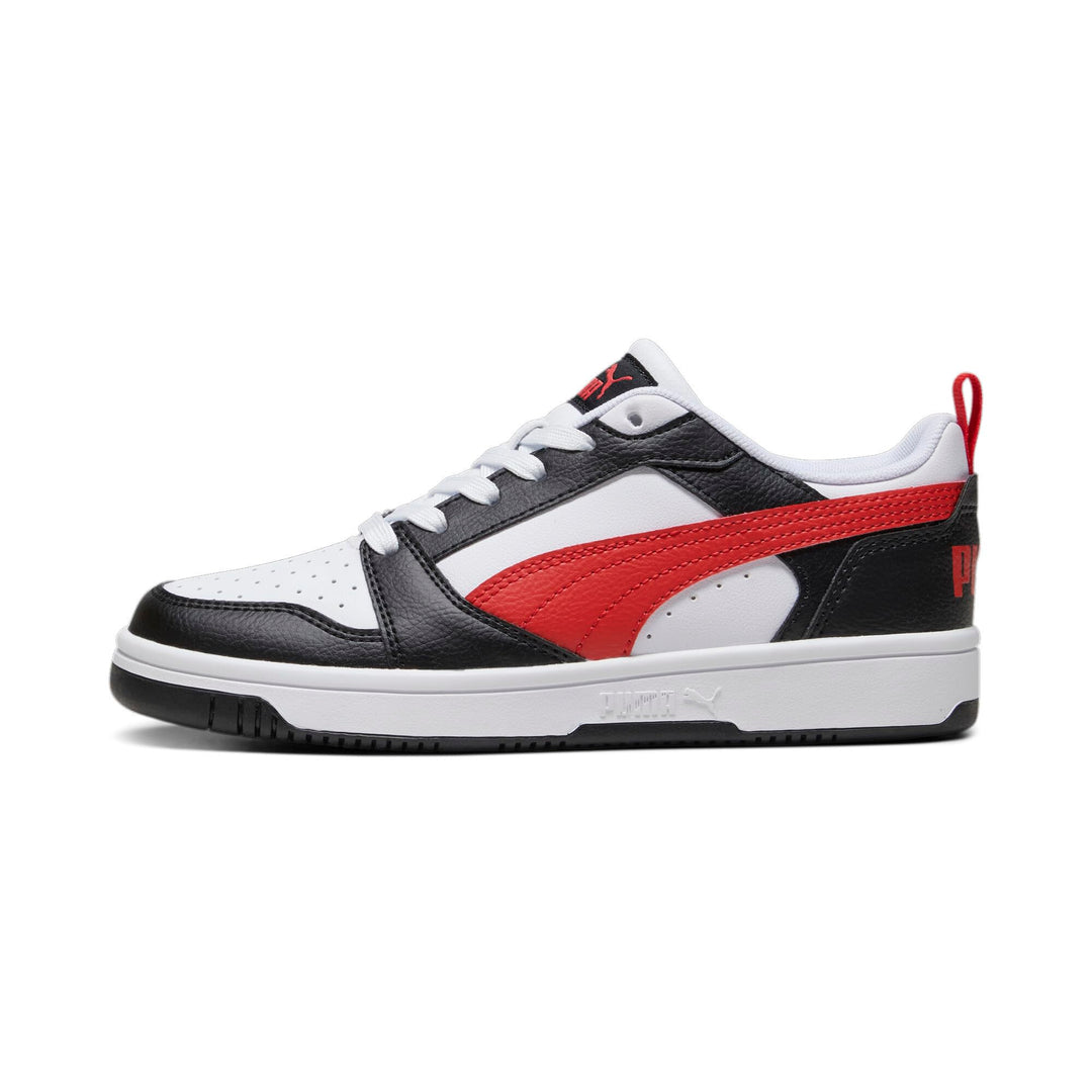 PUMA Unisex Kinder Rebound V6 Lo Jr Sneaker, Puma White For All Time Red Puma Black