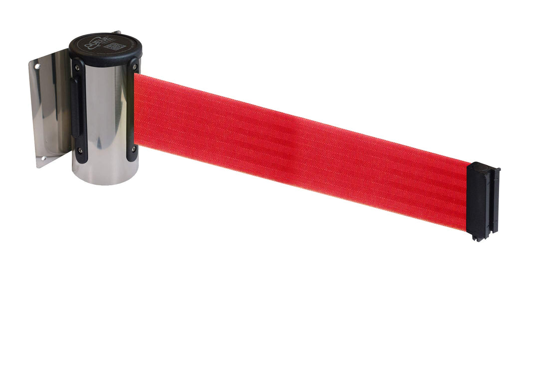 Flexibarrier Wandhalterung inkl. Absperrband (Economy) - 2.3m/4.5m (4.5m, Silber/Rot) 4.5m Silber/Ro