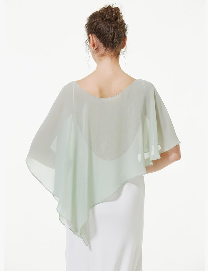 BEAUTELICATE Damen Chiffon Schal Stola Eleganten Cape Umhang für Braut Sommer Hochzeits Festliche Ab