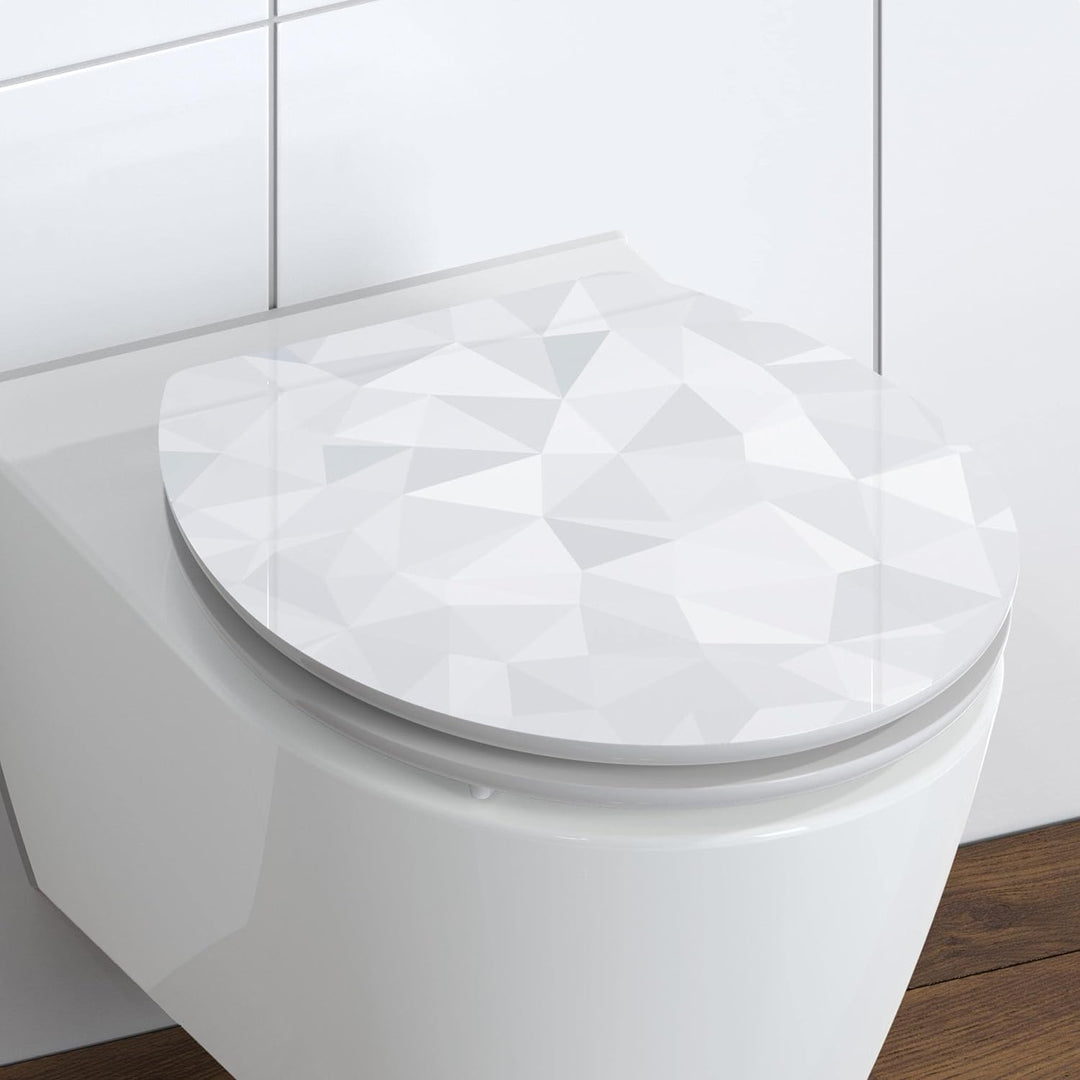 SCHÜTTE WC-Sitz Holzkern HG DIAMOND, Hochglanz Toilettensitz mit Absenkautomatik, passend für alle h