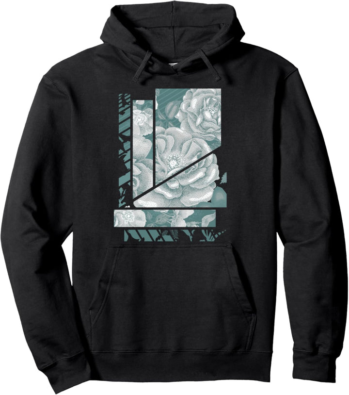 Floral Geometric Pattern Pop Pullover Hoodie