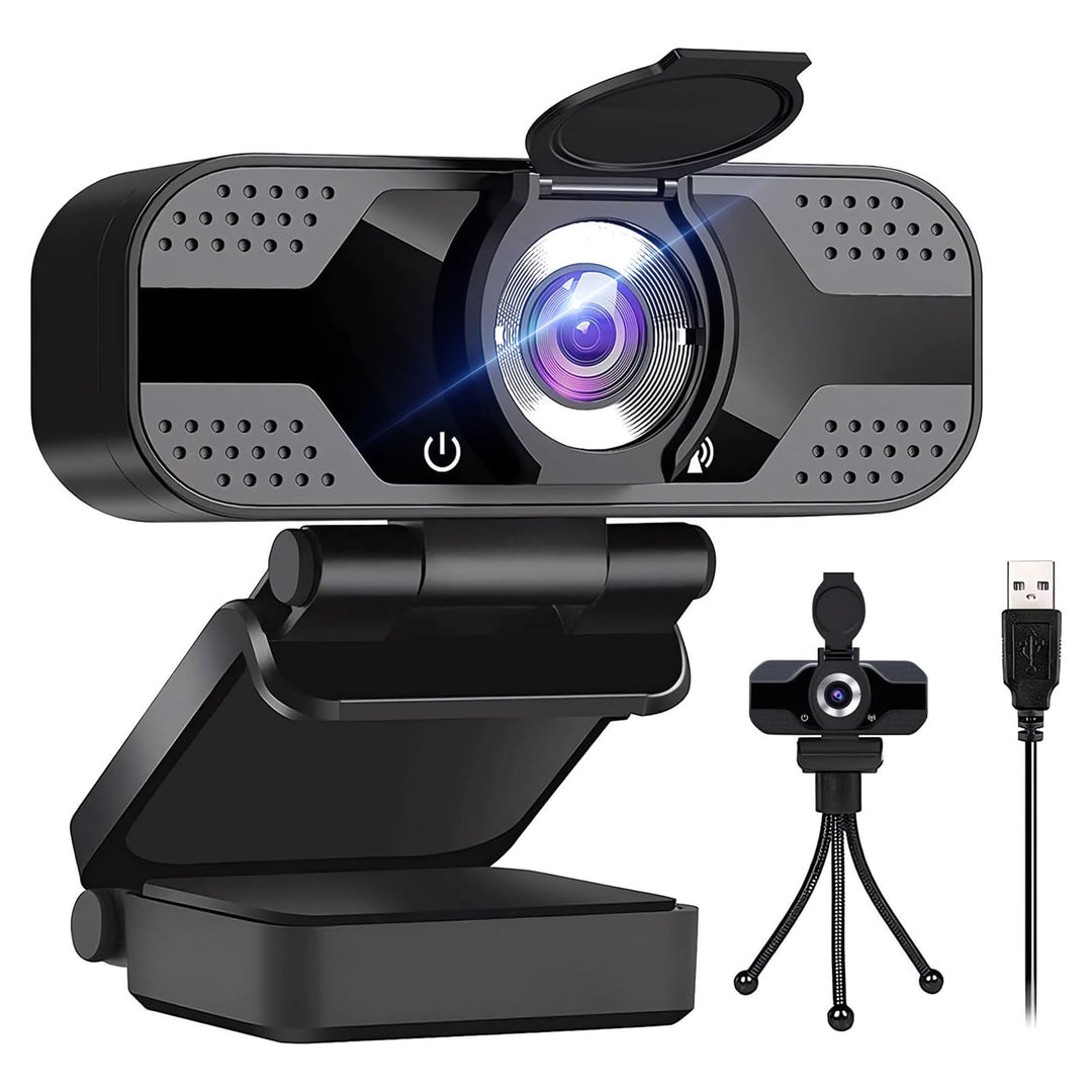 Full HD Webcam 1080p mit zwei Mikrofonen, Upgraded Autofokus, 30 fps, mit Geräuschreduzierung, mit P