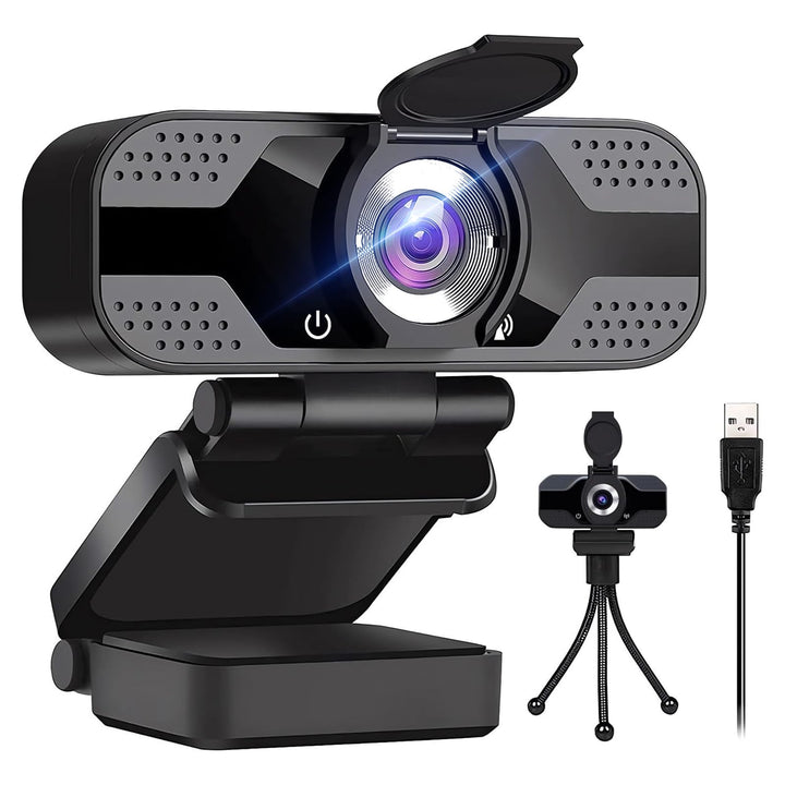 Full HD Webcam 1080p mit zwei Mikrofonen, Upgraded Autofokus, 30 fps, mit Geräuschreduzierung, mit P