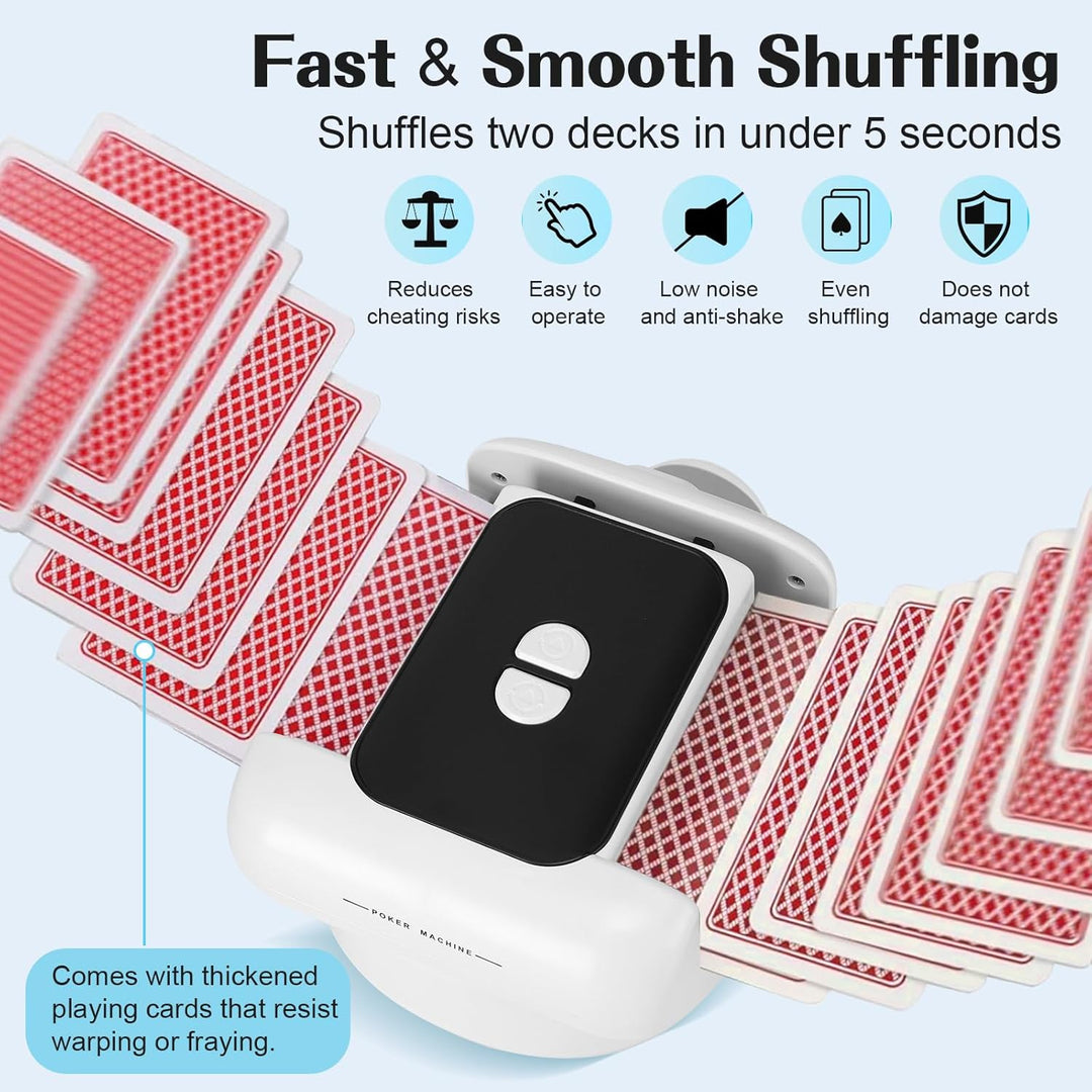 Kartenmischer Elektrisch Kartenmischmaschine Mischmaschine Karten + Pokerkarten Mischgerät Kartenmis