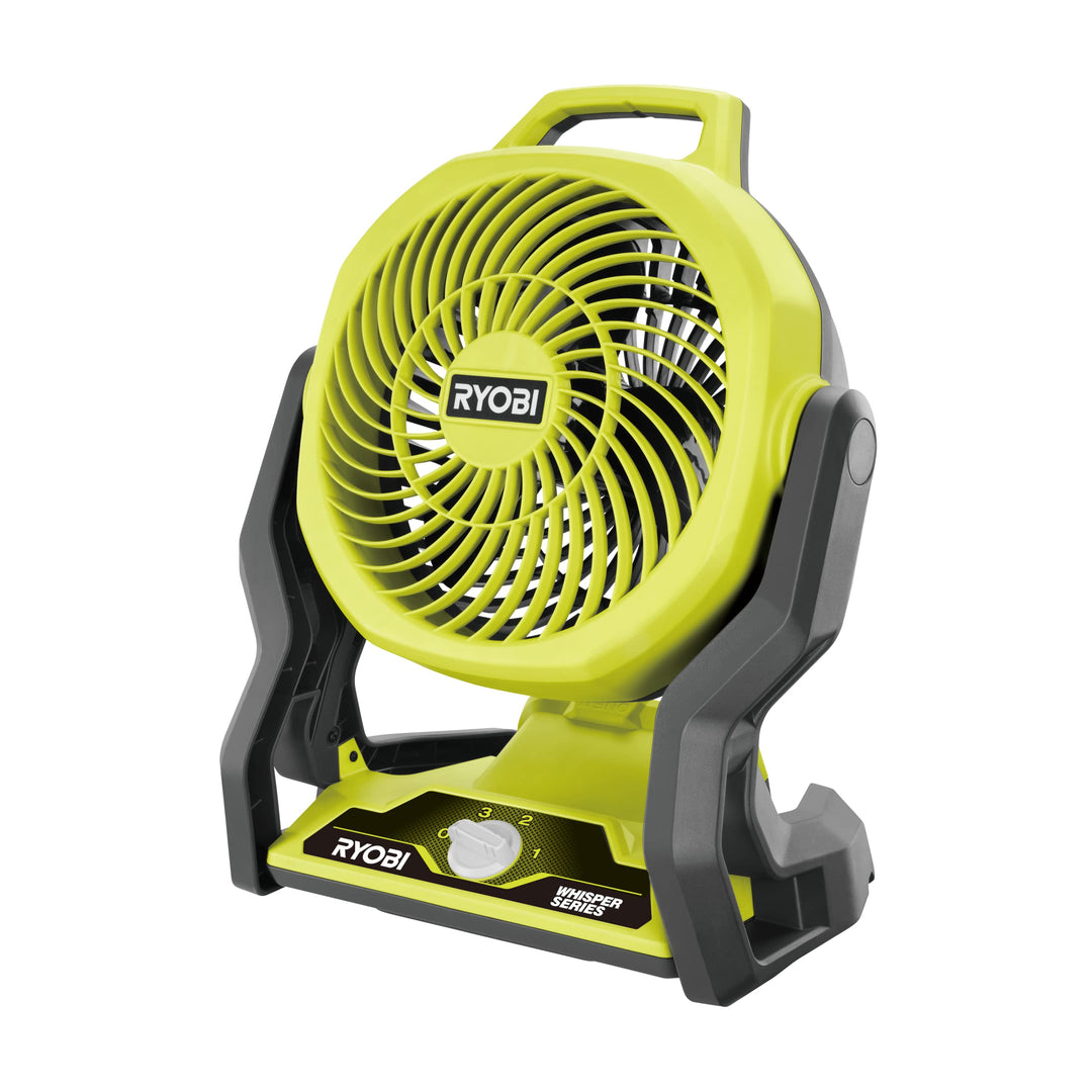 Ryobi 18 V ONE+ Akku-Ventilator RF18-0 (Kompakter Akku-Ventilator, tragbar, 19 cm Ventilatorkopf, le