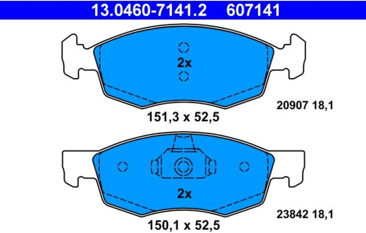 ATE 13.0460-7141.2 Bremsbelagsatz, Scheibenbremse