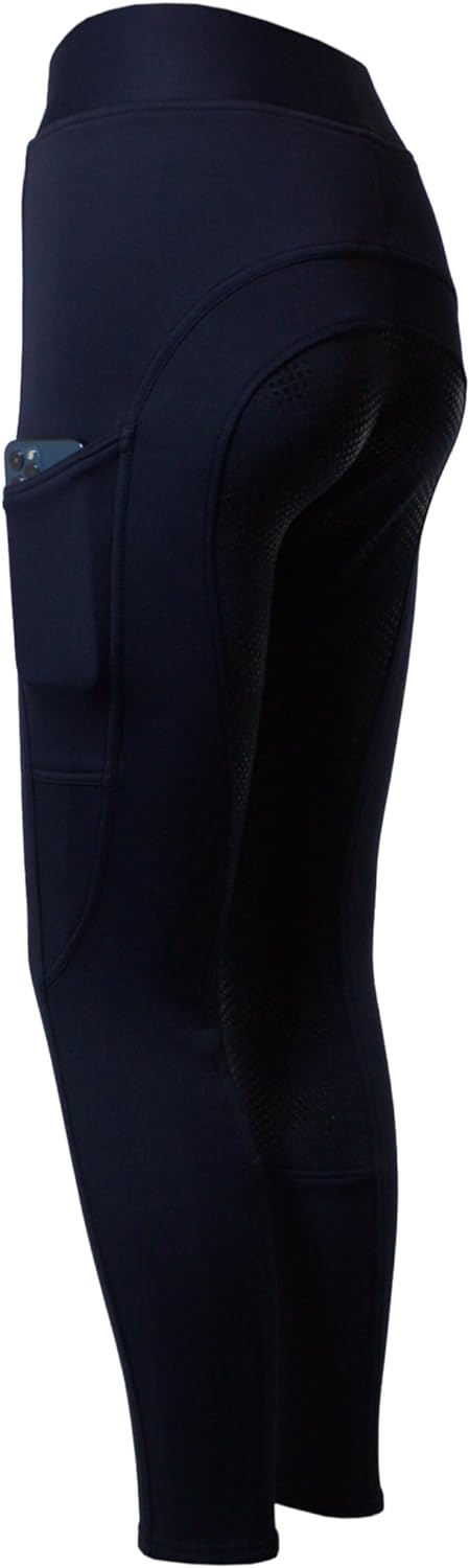 PFIFF 103110 Winterreitleggins „Alaska“ mit Handytasche, Kinder 110-164, Damen 36-44 36 Dunkelblau,