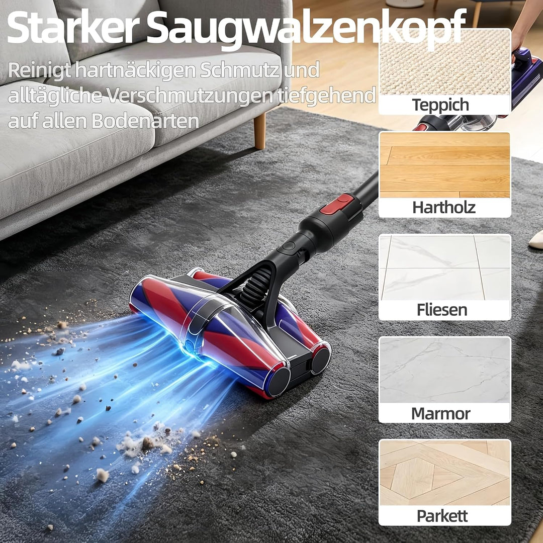Softwalze Bürstenkopf Ersatz für Dyson V8 V10 V11 V15, Hartbodendüse mit Dualen Grünen LED-Leuchten,