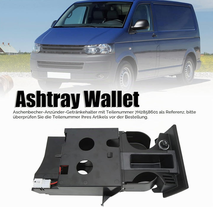 Auto Aschenbecher Becher Münzhalter 7H2858601 Becher Getränkehalter Einsatz für Transporter 2009–201