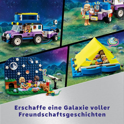 Lego Friends Sterngucker-Campingfahrzeug Set mit Geländewagen-Auto und Spielzeug-Teleskop, Geschenk