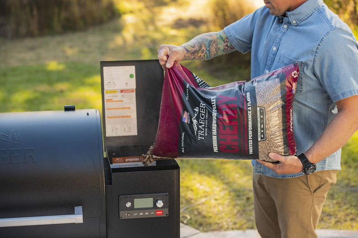 Traeger Hartholz Pellets Kirsche (Cherry) 9 kg Räuchern Smoken Chips Kirschbaum Pellets, Kirschbaum