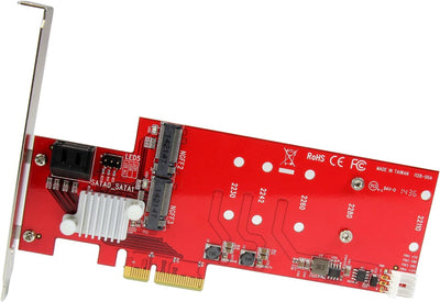 StarTech.com 2x M.2 NGFF SSD RAID Karte plus 2x SATA III Ports - PCIe - 2-fach M.2 RAID Controllerka