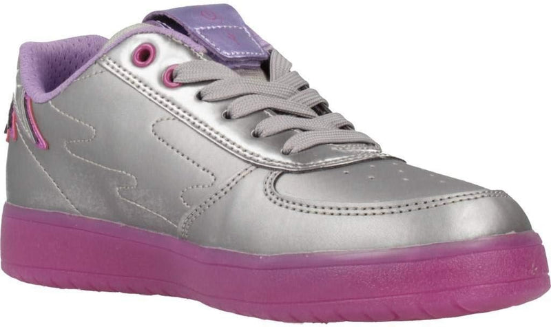 Geox Mädchen J Kommodor B Low-top Sneaker, Silber Dk Silver Lilac C1335