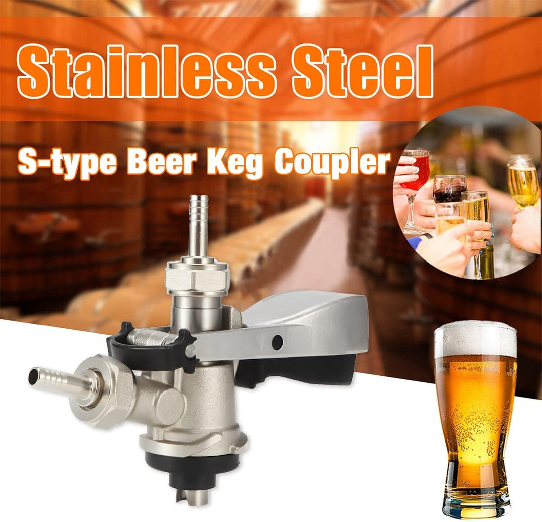 Kegverschluss Zapfkopf G5/8 Gewinde Keg Flachkeg Typ S Bierausgang, Brauen Fassbier Fasshähne 304 Ed