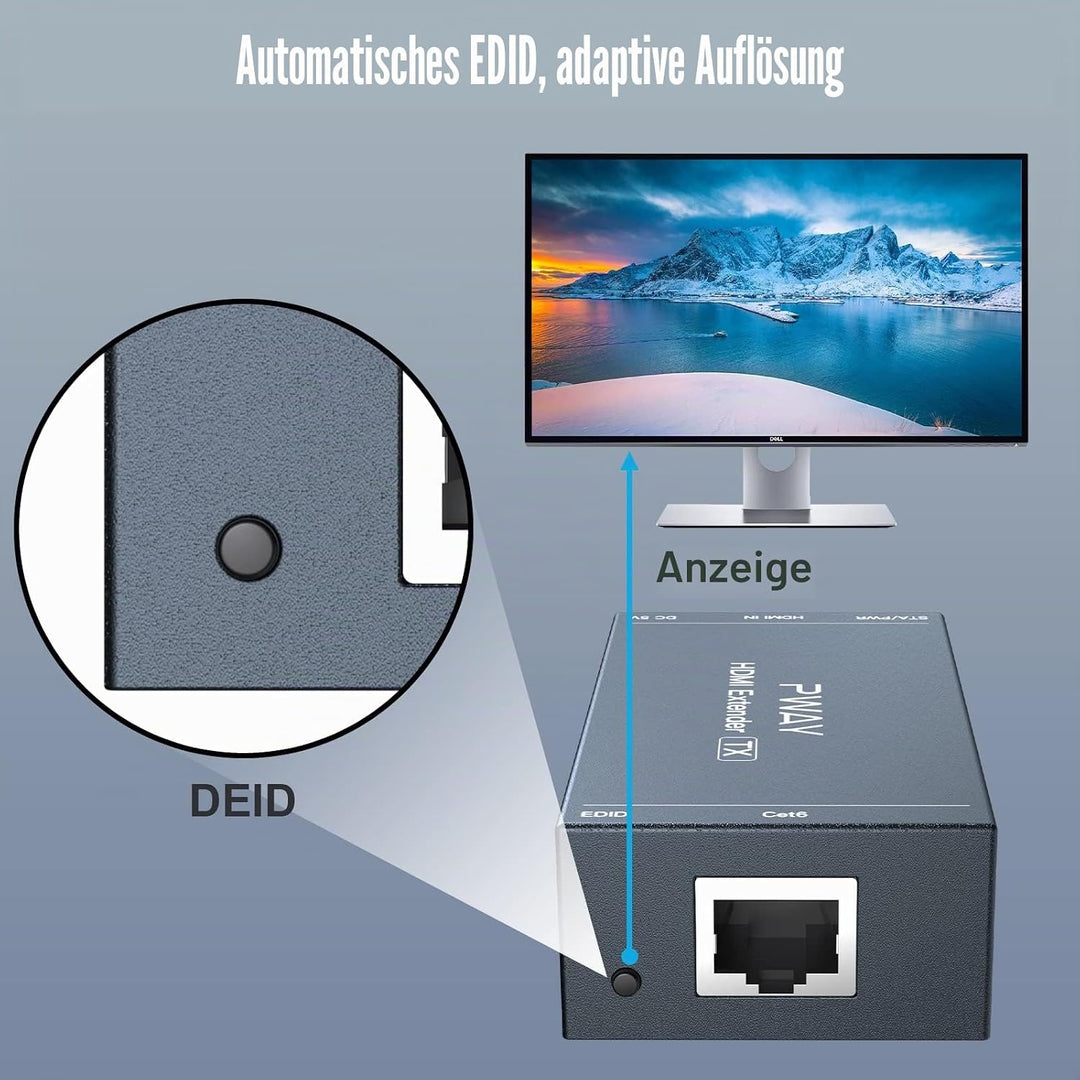 PW-HT202PG HDMI Extender 165ft/50M Cat5e/Cat6 Kable Full HD 1080P Kontrolle der Daten übertragung Ei