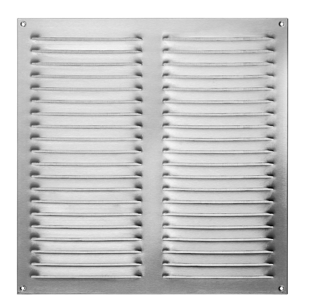 Upmann Wetterschutzgitter V2A mit Fliegendraht, 30 x 30 cm, 1 Stück, 54642
