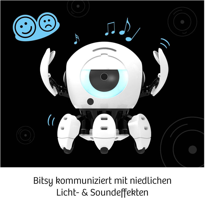 Kosmos 617424 Bitsy - Dein cleverer Robo-Freund, Roboter für Kinder, Steuere Bitsy mit Sound-Klicker