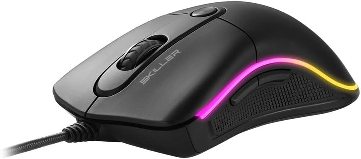 Sharkoon Skiller SGM2 RGB Gaming Maus, optisch 6400 DPI, Ergonomische Form Mehrfarbig