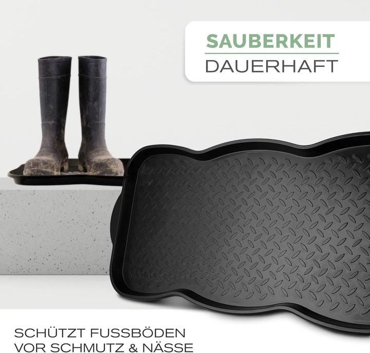 Entrando Schuhtablett 74x37 cm 3er Set – Schuhschale für Flur, Garten & Haustür – rutschfest, leicht